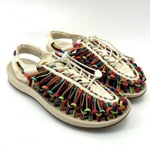 Keen Uneek Rainbow Multicolor Bungee Cord Sandal Women Size 10 Gorpcore (P)